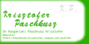 krisztofer paschkusz business card